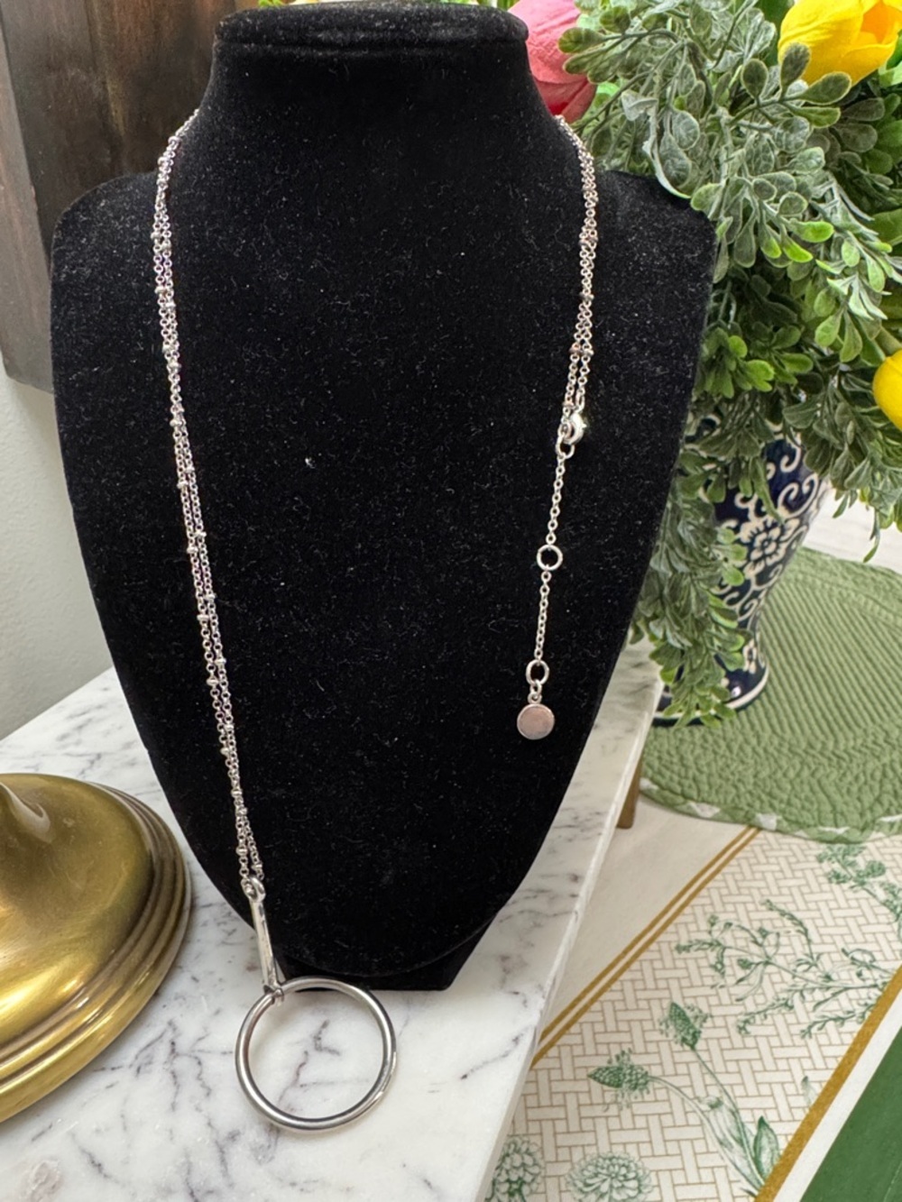 Sterling Silver Circle Pendant Necklace - Vince Camuto Silver - Picture 4 of 4